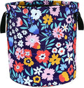 Folk Floral Art Laundry Basket Beautiful Flowers Foldable Oxford Cloth Funny by NUTAINLA