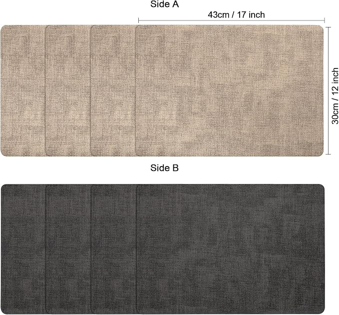 Myir JUN Placemats Dual Sided, Faux Leather Place Mats Set of 6 Indoor Placemat - Image 2