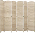 HOMCOM 6 Panel Room Divider, Hand-Woven Freestanding Wall Partition by HOMCOM