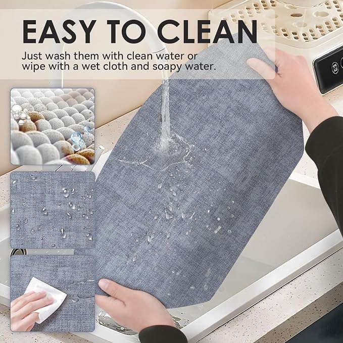 Round Table Placemats Set of 4, Faux Leather Wedge Shape Place Mats Heat - Image 4