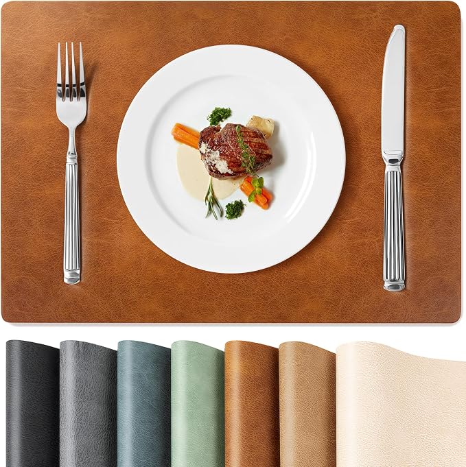 Roxifina Faux Leather Placemats Set of 4 by Unknown