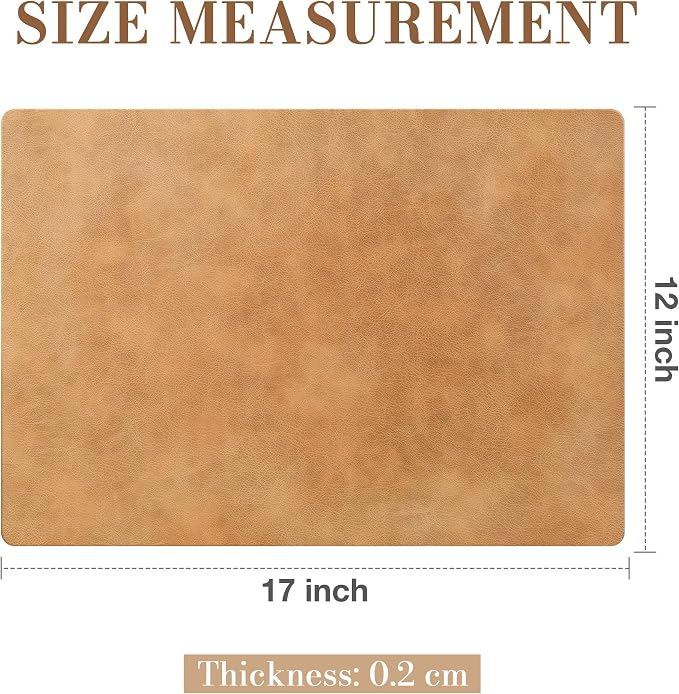 Roxifina Faux Leather Placemats Set of 8 - Image 3