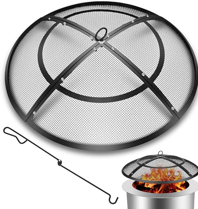 Fire Pit Spark Screen, 36 Inch Fire Pit Screen Cover Outdoor by Hydream