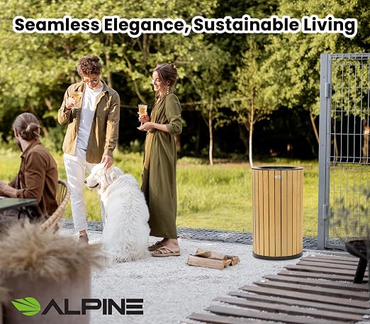 Alpine 32 Gallon Commercial Outdoor Trash Can - Image 8