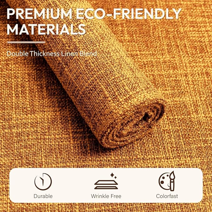 Blue Forest Placemats Set of 6, Dual-Layered Thickened Faux Linen Cloth Place - Image 3