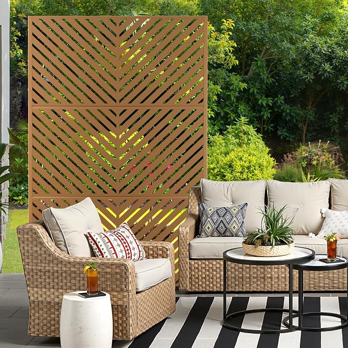 Metal Privacy Screen for Outdoor & Indoor Use, Free Standing Privacy Screen for - Image 7
