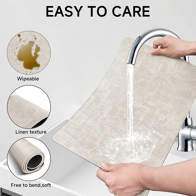 Faux Leather Vinyl Placemats Set of 4 Wipeable Heat Resistant Place Mats 100% - Image 4