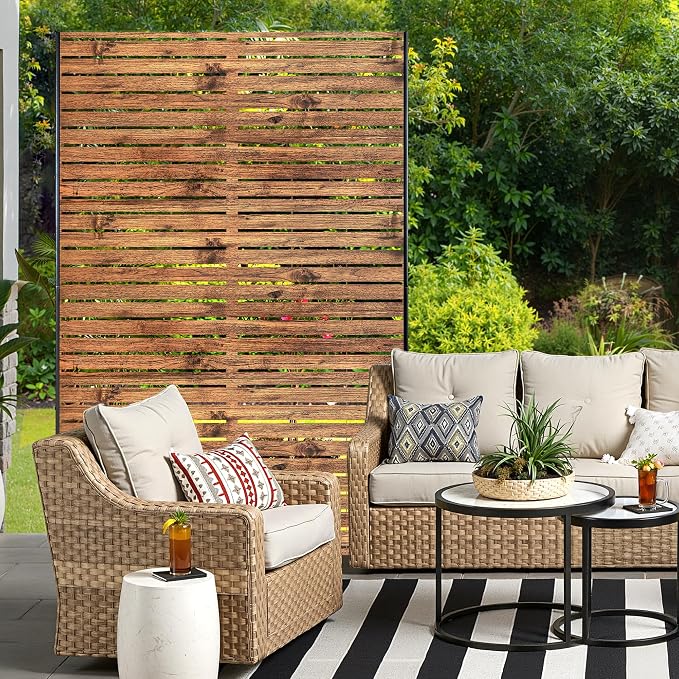 Metal Privacy Screen for Outdoor & Indoor Use, Free Standing Privacy Screen for - Image 7