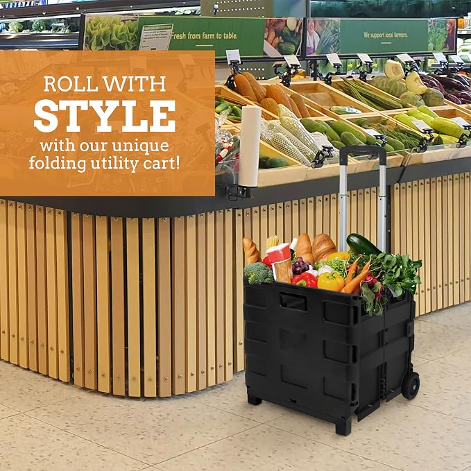 Inspired Living Collapsible Ultra-Slim Pack-N-Roll, 2 Wheel Utility Cart - Image 7