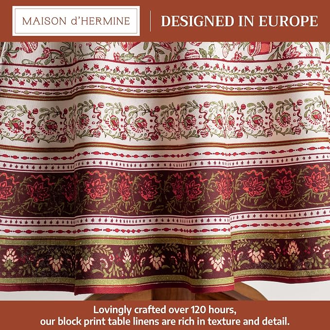Maison d' Hermine Table Cloth Round Table 100% Cotton 63 Inches Fall Tablecloth - Image 2