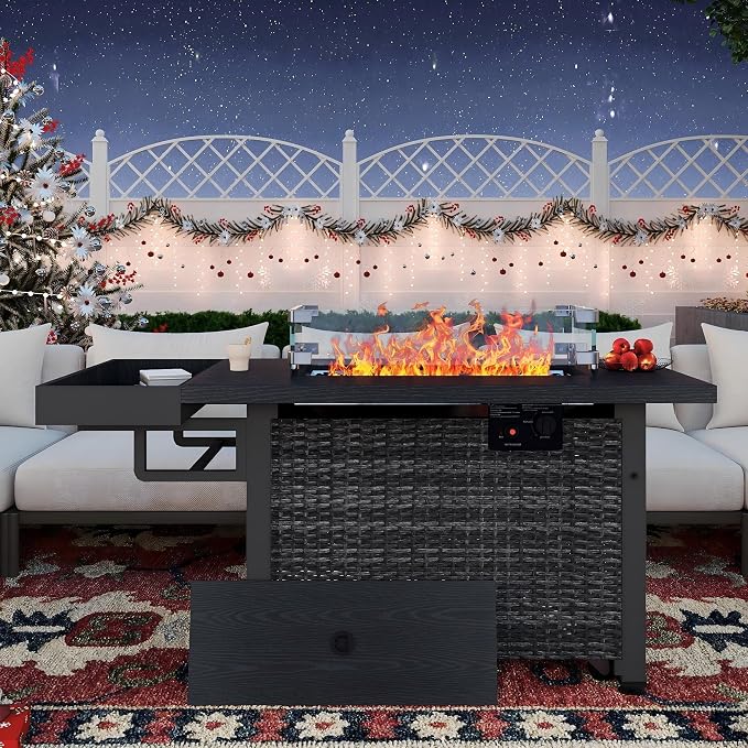 Sundale Outdoor 52 Inch Outdoor Fire Pit Table, 000 BTU Propane Fire Pits by SundaleOutdoor