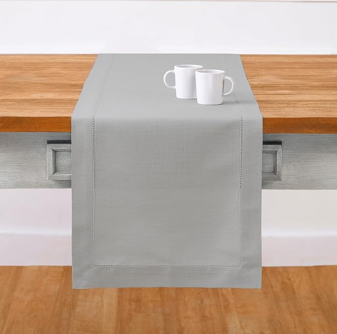 Solino Home Light Grey Table Runner 90 Inches Long by SolinoHome