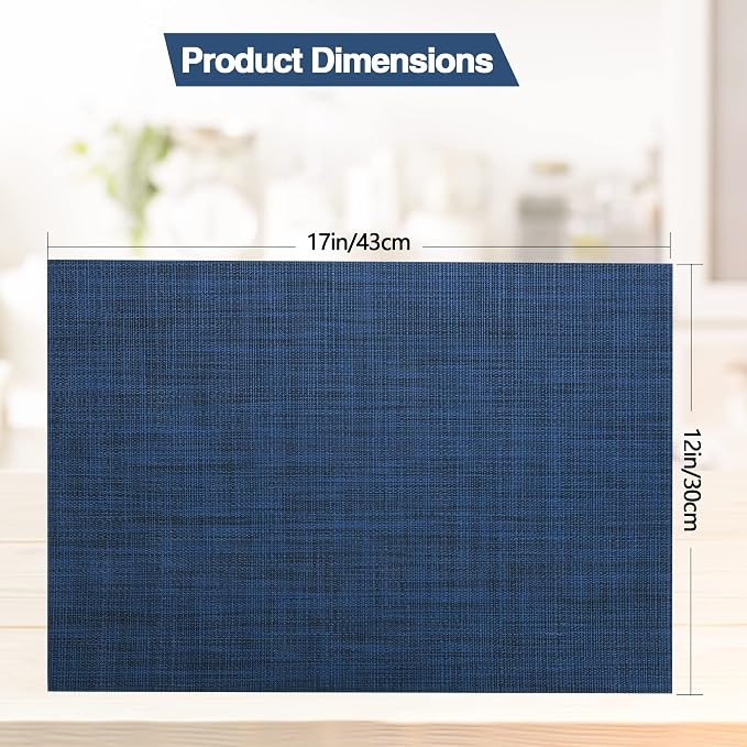 SLKQG Navy Blue Placemats Set of 6 - Image 5
