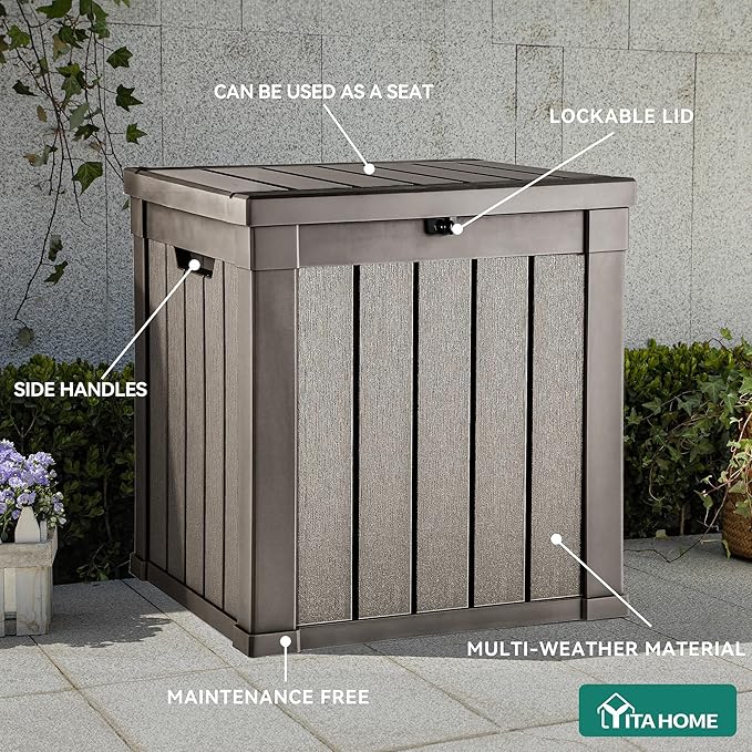 YITAHOME 51 Gallon Outdoor Storage Deck Box, Waterproof Resin Package Delivery - Image 6