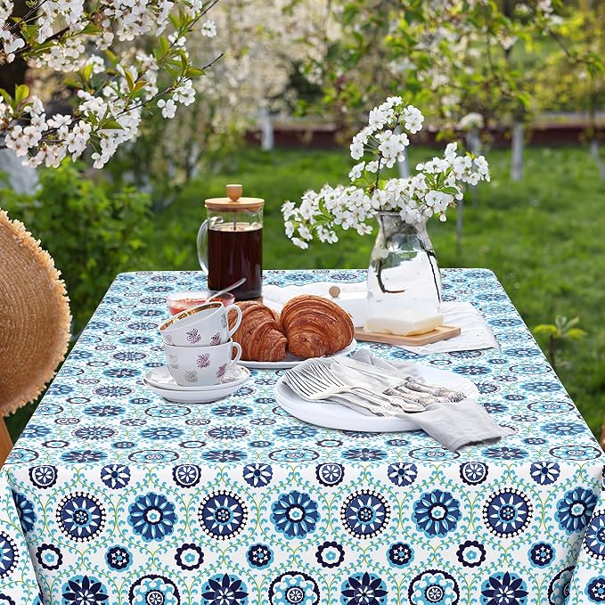 misaya Rectangle Waterproof Vinyl Table Cloth, Wipeable Tablecloth - Image 6