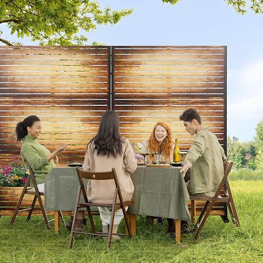 Casaphoria 72" H x 47" W Metal Outdoor Privacy Screen, Freestanding Decorative - Image 7