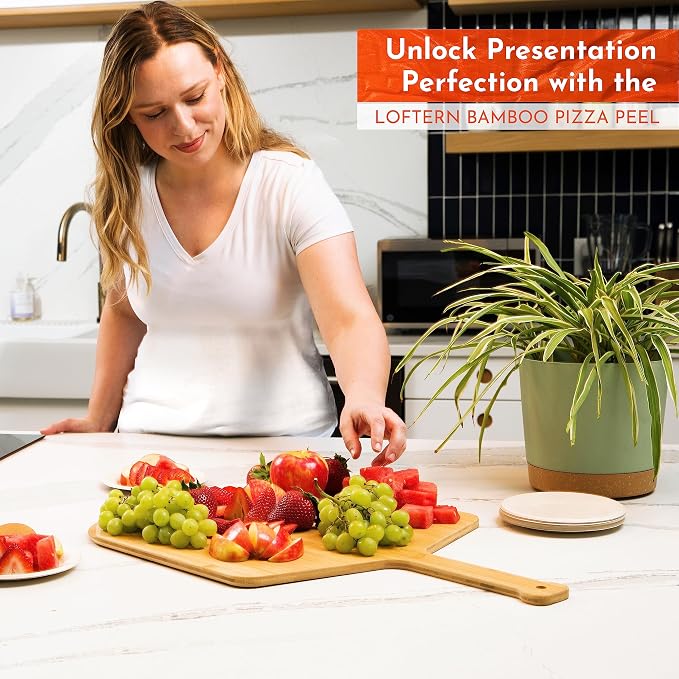 Loftern Wooden Pizza Peel 14 Inch Board - Image 6