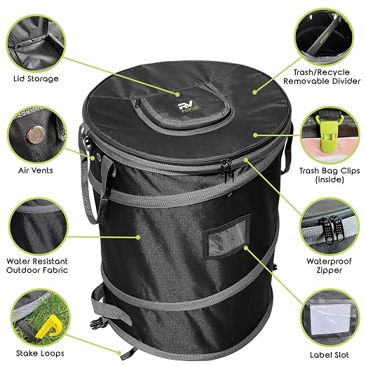 Collapsible Bin Trash & Recycle/Utility, Storage and Garden, Waterproof Vinyl - Image 3