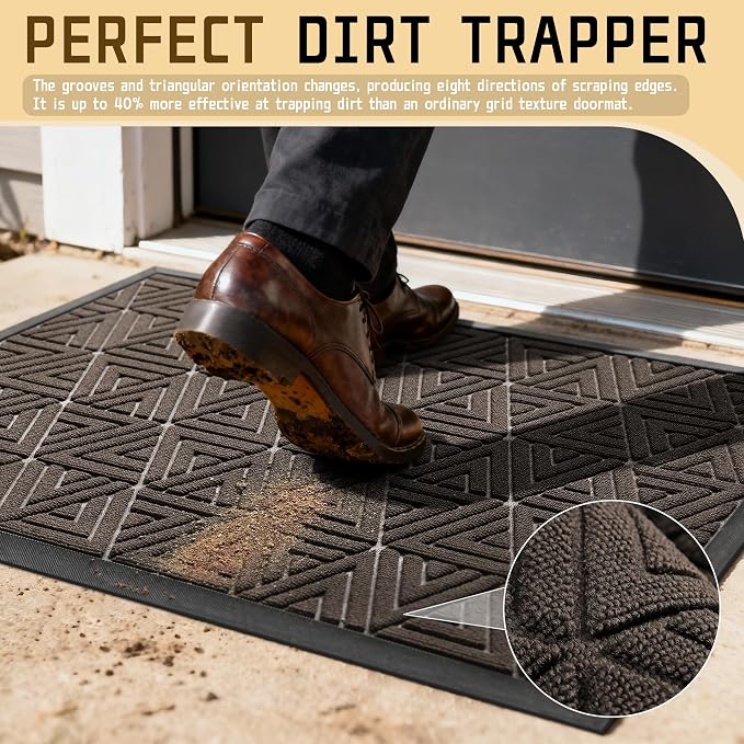 Yimobra Outdoor Mats for Front Door 29.5x17, Stops Mud & Dirt at Entrance - Image 4