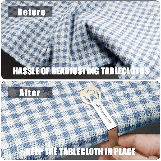 CUNGLIN Tablecloth Clips for Outdoor Tables, Tulip Shape Picnic Table Cloth - Image 4