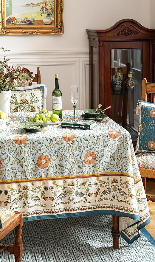 patdrea Designer French Linen Blue Tablecloth - Image 8