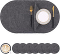Homaxy Round Faux Leather Placemats and Coasters, Washable Dual-Side Table Mats by Homaxy