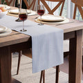 Encasa XO Cotton Dining Table Runner | Ticking Navy Blue | Size 13x94 in by EncasaXO