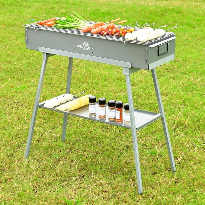 WILLBBQ Charcoal Grills Commercial Quality Portable Hibachi BBQ Lamb Skewer - Image 2