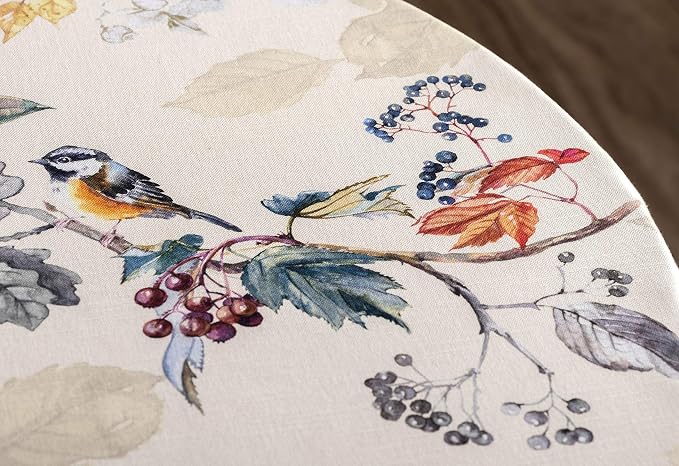 Maison d' Hermine Table Cloth Round Table 100% Cotton 63 Inches Fall Tablecloth - Image 7