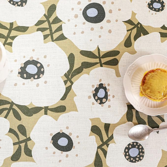 Designer Vintage Round Tablecloth, Linen French Tablecloth - Image 5