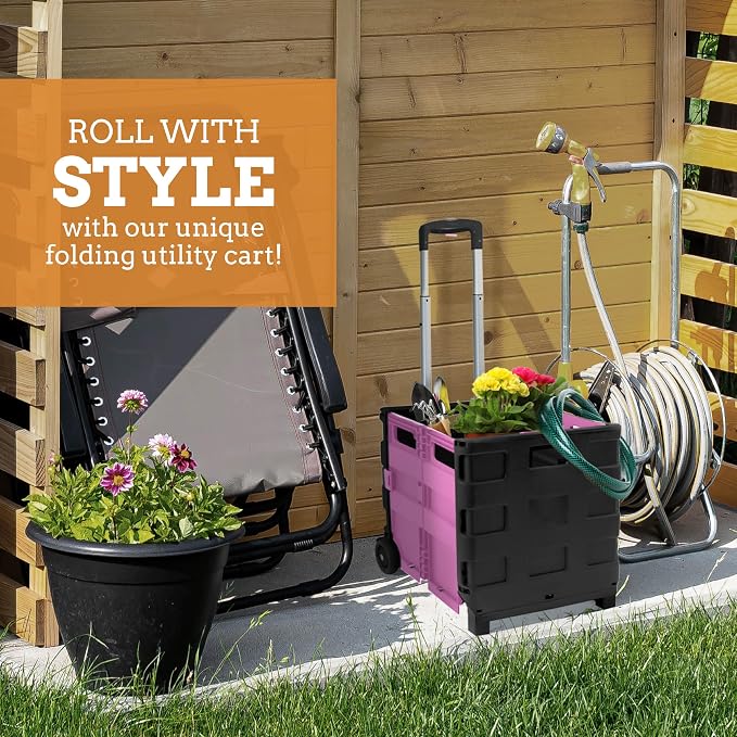 Inspired Living Ultra-Slim Rolling Collapsible Storage Pack-N-Roll Utility-carts - Image 7