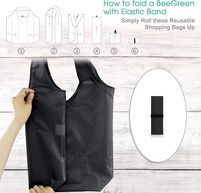 BeeGreen DIY Reusable Grocery Bags Bulk 10 Pack, Reusable Shopping Bags X-Large - Image 4