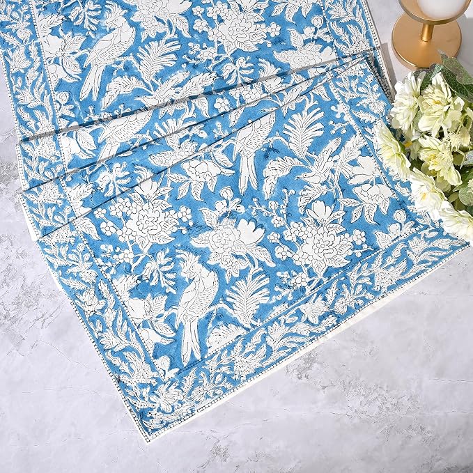 CPC Cotton Table Runner 16x90 Inch Block Printed Long Fall Table Runner - Image 3
