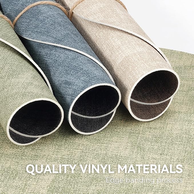 13" Round Placemats Set of 6, NCUE Dual-Sided Faux Leather Heat Resistant Table - Image 5