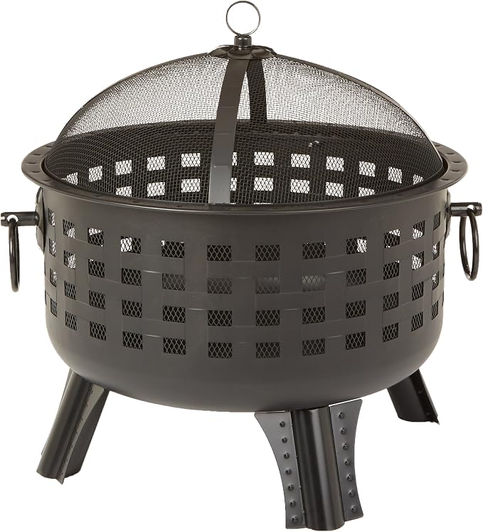 Amazon Basics 27 inch Steel Round Lattice Fire Pit by AmazonBasics
