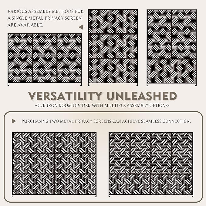 Kozyard Metal Privacy Screen 74" H x 47.2" W Decorative Outdoor Divider - Image 6