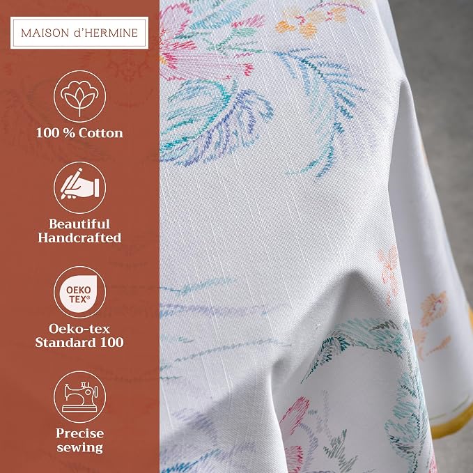Maison d' Hermine Table Cloth Round Table 100% Cotton 69 Inches Tablecloth - Image 2