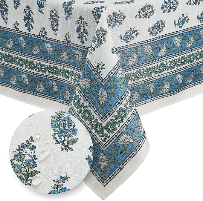 Elrene Home Fashions Tropez Paisley Block Print Coastal Stain & Water Resistant - Image 2
