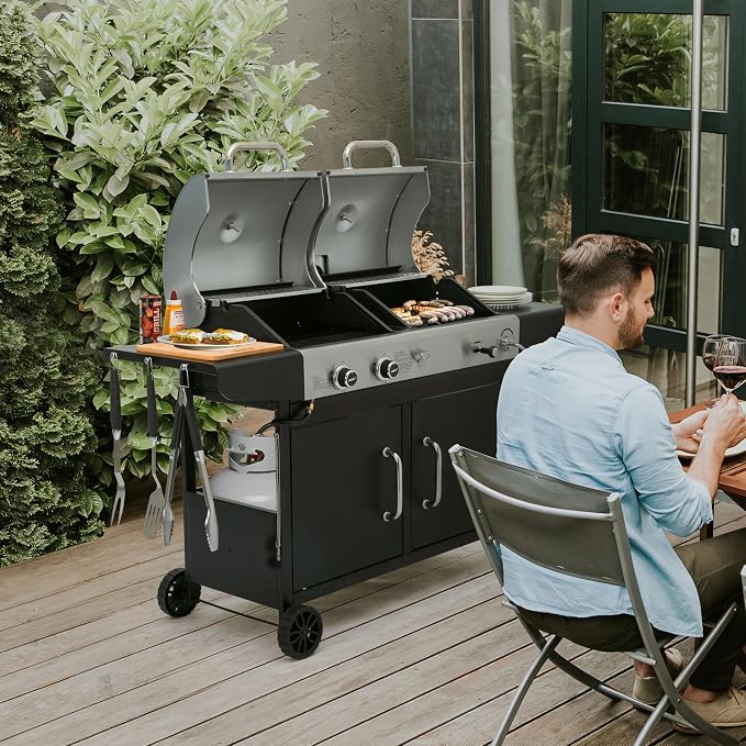 Royal Gourmet ZH3002N Propane Gas and Charcoal Grill Combo, Dual Fuel BBQ Grill - Image 11