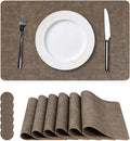 Vinyl Placemats Set of 6, Faux Leather Waterproof and Heat Resistant Place Mats by NCUE