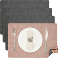 Myir JUN Placemats Set of 4, Dual Sided Faux Leather Indoor/Outdoor Mats by MyirJUN