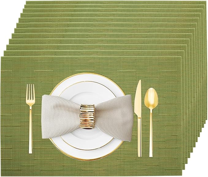 Placemats Set of 12 Washable&Wipeable Place mats by Uolr