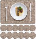 MOSAYT Faux Leather Placemats Set of 12, Heat Resistant Vinyl Place Mats by MOSAYT