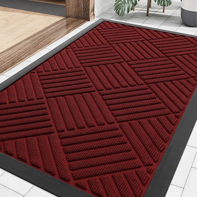 Smiry Front Door Mat Outside Entrance, Heavy Duty Outdoor Indoor Mat, Natural by Smiry