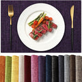 KXN Placemats Set of 6, Dual-Layer Thickened Faux Linen Table Mats, Heat by Homepage