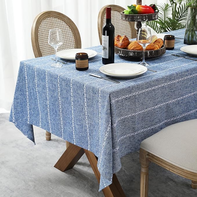 Chassic 60 x 84 inches Farmhouse Style Linen tablecloths, Wrinkle Resistant - Image 3