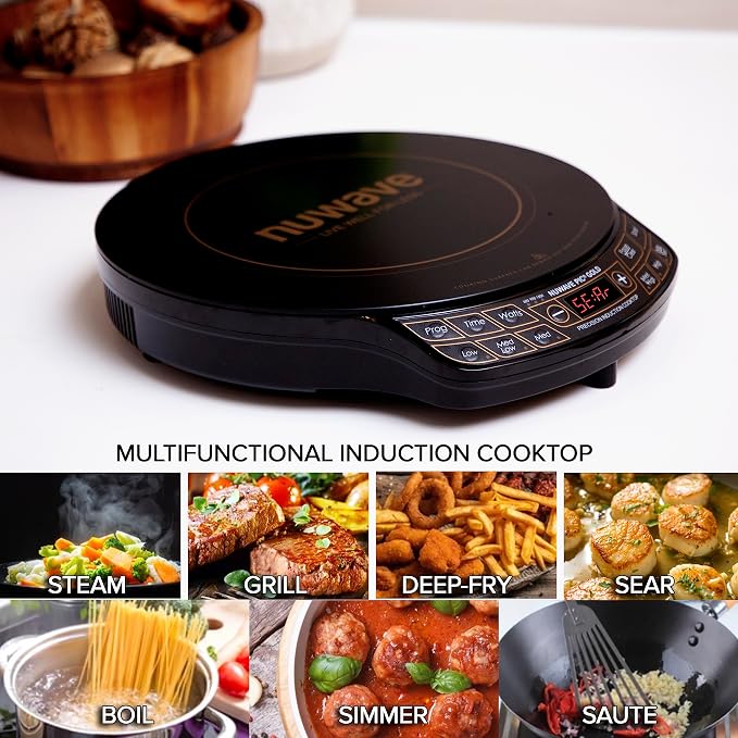 Nuwave Precision Induction Cooktop Gold, 12” Shatter-Proof Ceramic Glass Surface - Image 2