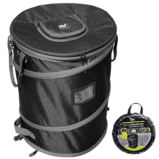 Collapsible Bin Trash & Recycle/Utility, Storage and Garden, Waterproof Vinyl by Trailersphere