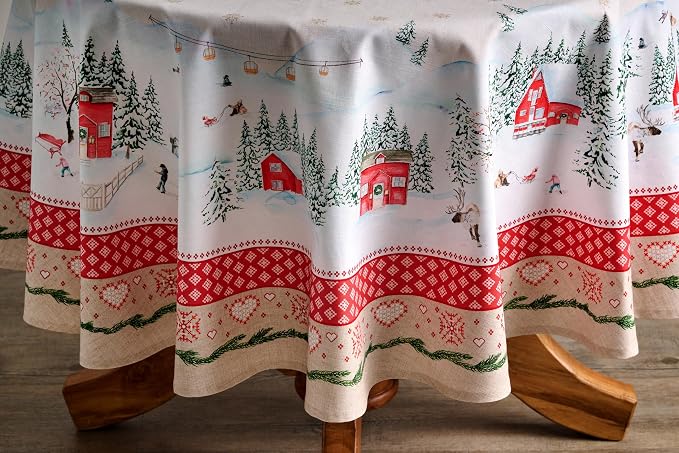 Maison d' Hermine Table Cloth Round Table 100% Cotton 63 Inches Fall Tablecloth - Image 7