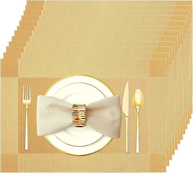 Placemats Set of 12 Washable&Wipeable Place mats by Uolr